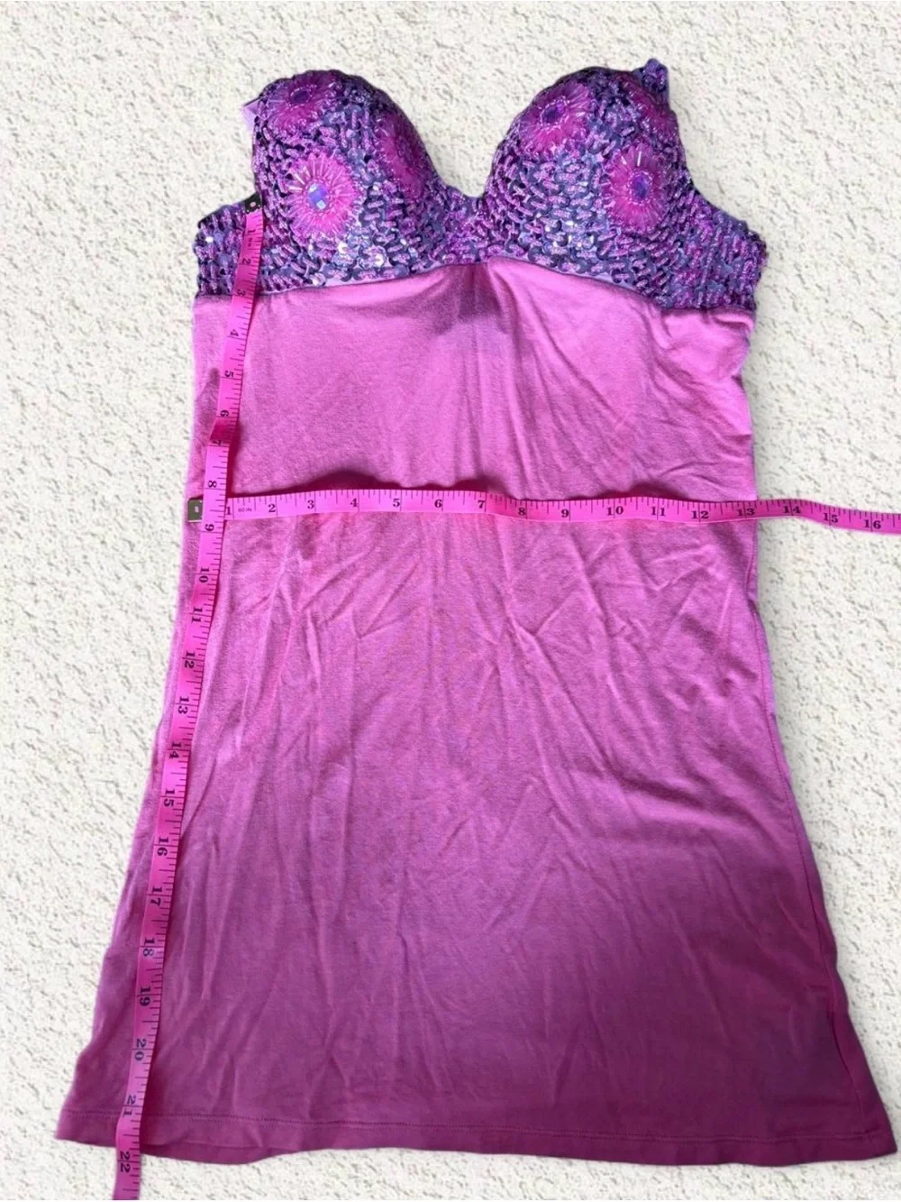 Pink Sequin Crochet-Embellished Camisole Tank - Picture 4 of 4